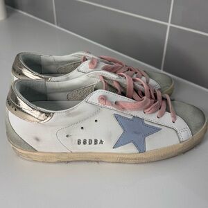 Golden goose White & Gray Super-Star Sneakers